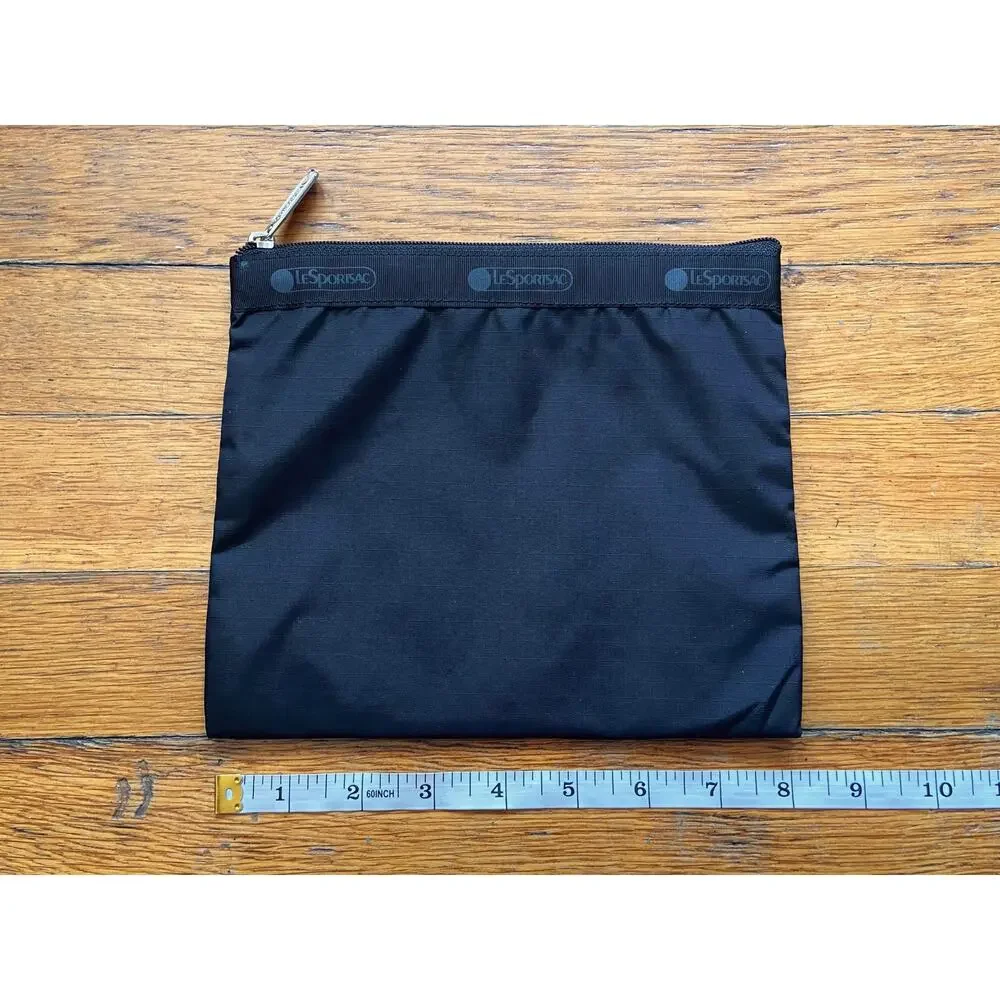 LESPORTSAC Black Logo Zippered Pouch